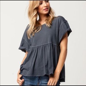 Free People Odyssey Tee Black Large